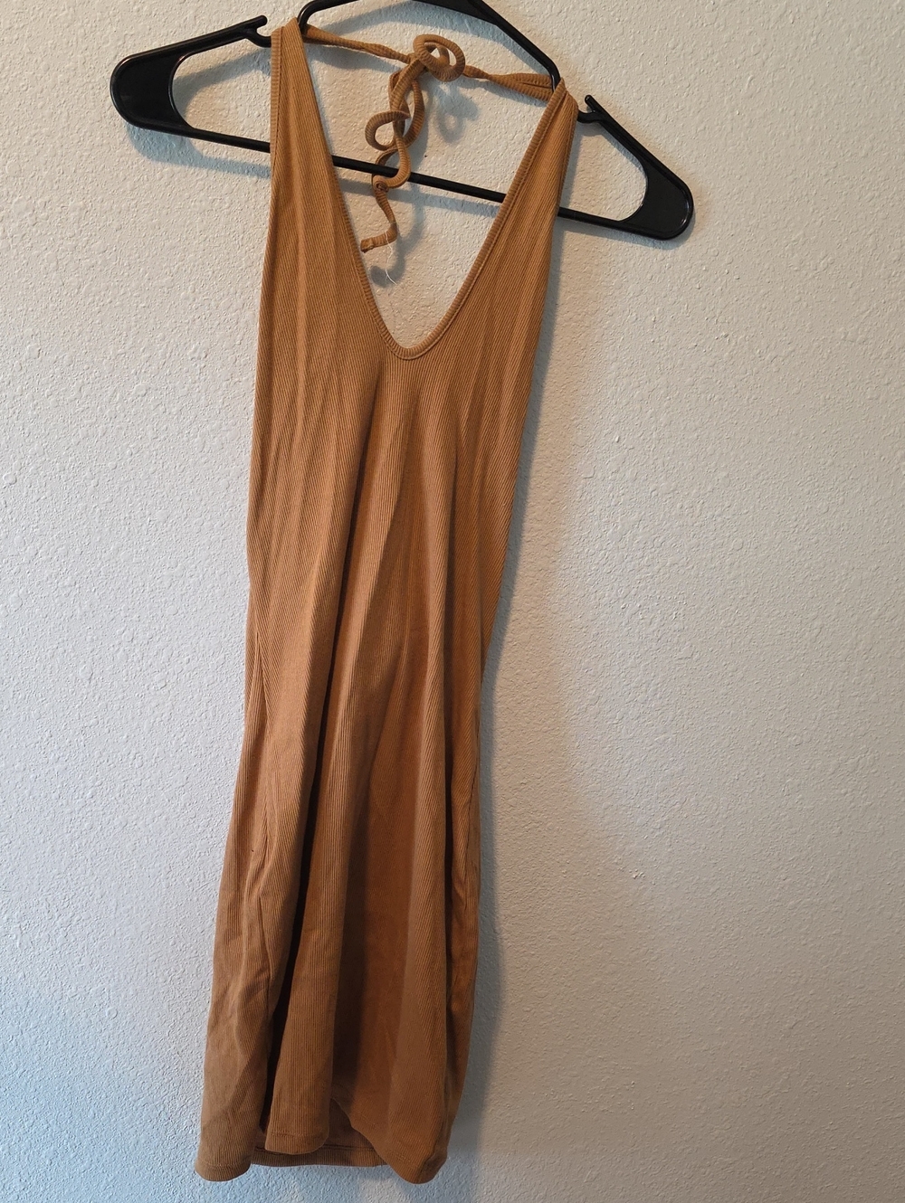 Wild Fable Ribbed Halter Top in Camel